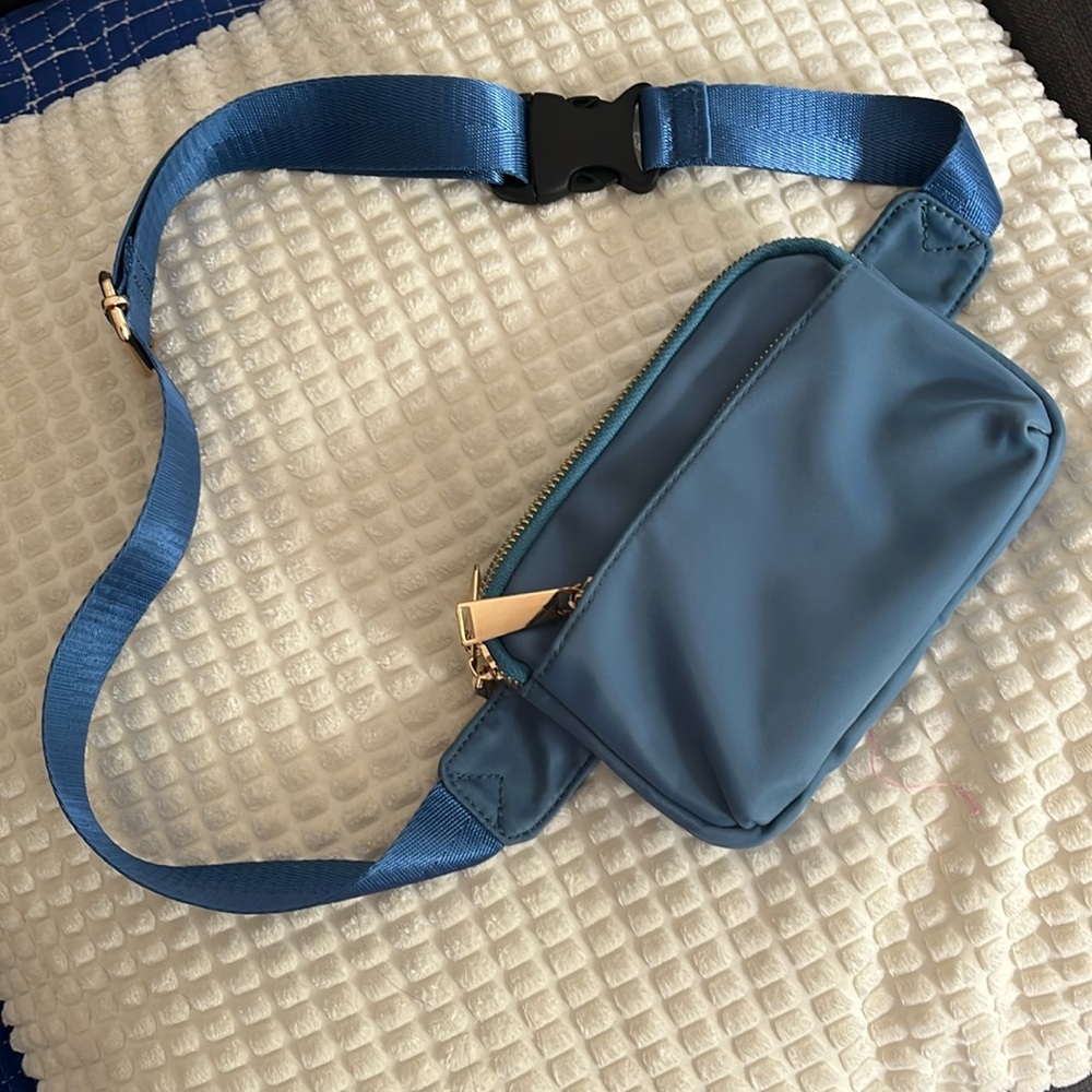 Baby Blue Nylon Fanny Pack